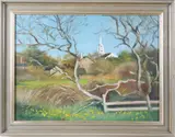 Paul Longnecker, Nantucket Pastoral Scene, circa 1984, Oil on Canvas