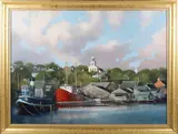 Paul Longnecker, Nantucket Harbor View, Oil on Canvas