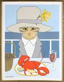 Maggie Meredith, Portrait of a Cat with Lobster Dinner, Oil on Canvas