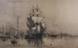 Antique Fairhaven, Massachusetts by Lemuel D. Eldred, Etching, offered Jul 2025