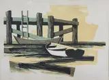 Skiffs by Hal Polin, Woodblock Print, offered Jul 2025