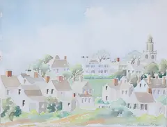 View of Town by Doris Riker Beer, Watercolor, offered Jul 2025