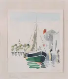 Fishing Boat by Doris and Richard Beer, Watercolor on Paper, offered Jul 2025