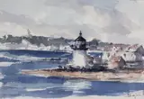 David Lazarus, Brant Point Lighthouse, Nantucket, Watercolor on Paper