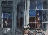 C. Robert Perrin, Through The Window, Watercolor on Paper