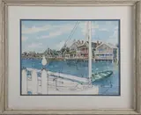 Grey Ladies of North Wharf by Barbara Kauffmann-Locke, Watercolor on Paper, offered Jul 2025