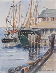 Harbor by Anne H. Mellin, Watercolor on Paper, offered Jul 2025