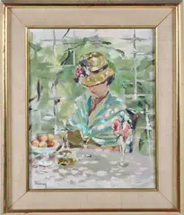 Andrew Shunney, Portrait of a Young Lady, circa 1960, Oil on Canvas