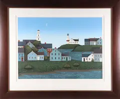 Ted Jeremenko, Coastal Village, Lithograph