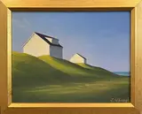 Joan Albaugh, Cliff Houses, Oil on Board