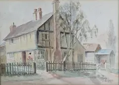 Jane Brewster Reid, Home Sweet Home, Watercolor on Paper