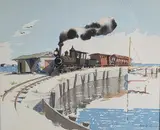 The Dummy Line – Nantucket by Doris and Richard Beer, Watercolor on Paper, offered Dec 2025
