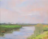 After Glow on Nantucket Creek by Ellie Foley, Oil Painting, offered Dec 2025