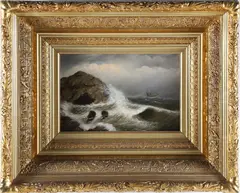 Clement Drew, Clipper Ship in Stormy Seas, Oil on Canvas