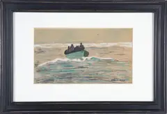 Coming Ashore in a Dory by Charles Riter, Watercolor on Paper, offered Dec 2025