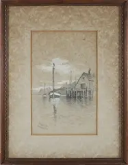 William Frederick Paskell, North Wharf, Graphite on Paper