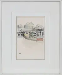 At the Wharf by Roy Bailey, Watercolor and Pencil, offered Apr 2025
