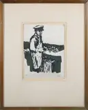 Oyster Shucker by Roy Bailey Limited Edition, Woodcut Print, offered Apr 2025
