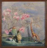 Floral Still Life with Toys by Phyllis K. Thorne, Watercolor on Paper, offered Apr 2025