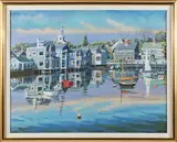 Paul Arsenault, Nantucket Easy Street Boat Basin, Oil on Canvas