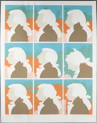 Milton Glaser, Mozart Sneezes, Silkscreen