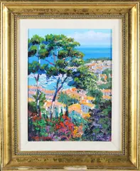 Kerry Hallam, Cap Ferrat Approach, Acrylic on Canvas
