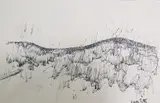 Madaket Dunes by Isabelle Hollister Tuttle, Pen and Ink Nantucket Drawing, offered Apr 2025