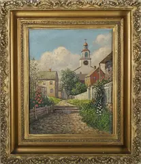 Harry Hambro Howe, Stone Alley, Nantucket, Oil on Canvas