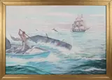 Whaling Scene by H. Silva Fernandez, Oil on Canvas, offered Apr 2025