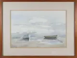 G.S Hill, Beached, Watercolor on Paper