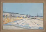 Bucks County Barns by Elizabeth Saltonstall, Oil on Board, offered Apr 2025