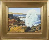 Coastal Seascape by Earl B. Holdren, Oil on Board, offered Apr 2025