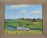 Nantucket Creeks by E. Allen Folger, circa 1960, Oil on Artist Board, offered Apr 2025