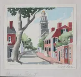 Orange Street by Doris and Richard Beer, Watercolor on Paper, offered Apr 2025
