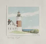 Sankaty Light by Doris and Richard Beer, Watercolor on Paper, offered Apr 2025