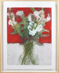 Betsy Podlach, Gladiola Still Life, Tempera on Paper