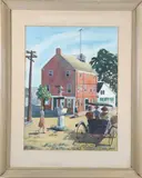 Old Customs House Nantucket, Main St by Watson Cady, circa 1940, Watercolor, offered Aug 2025