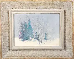 Sam Smith, Snowy Day, New Mexico Mountains, Oil on Canvas
