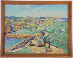 Ruth Haviland Sutton, Nova Scotia Village, Oil on Artist Board