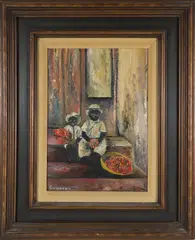 Flower Sellers by Peter Guarino, Oil Painting, offered Aug 2025