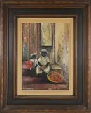 Peter Guarino, Flower Sellers, Oil Painting