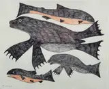 Inuit by Keeleemeeoomee Samualie, Mixed Media Drawing, offered Aug 2025
