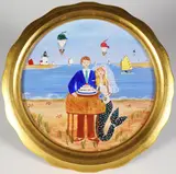 Love You by Kathy O’Neil, Oil / Acrylic on Round Board, offered Aug 2025