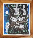 Katherine Seeler, Flying Squirrels, Oil on Canvas