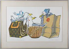 Nantucket Bag Ladies by George Davis, Lithograph, offered Aug 2025