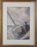 Sailing Day by Early Eric Sloane, Pastel, offered Aug 2025