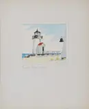 Brant Point Light by Doris and Richard Beer, Watercolor, offered Aug 2025
