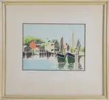 Old North Slip by Doris and Richard Beer, Watercolor on Paper, offered Aug 2025