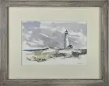 David Lazarus, Great Point Lighthouse, Watercolor on Paper