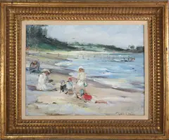 Clara Greenleaf Perry, Cotuit, Brookes And Taussigs, Oil On Panel Seaside Scene